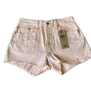 Levis 501 peach shorts women light peach high rise shorts size 28 western dukes